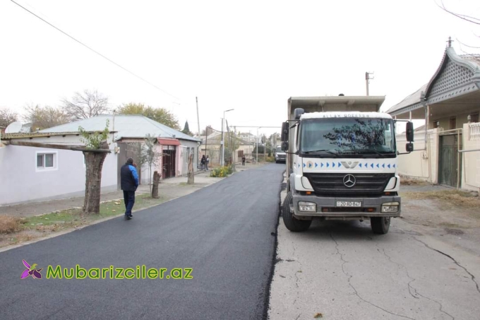 Goranboyda Şəhid adını daşıyan küçə asfaltlanıb