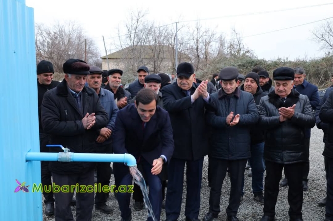 Anar Məmmədovun təşəbbüsü ilə Tərtərdə 150 ailəyə su çəkilib