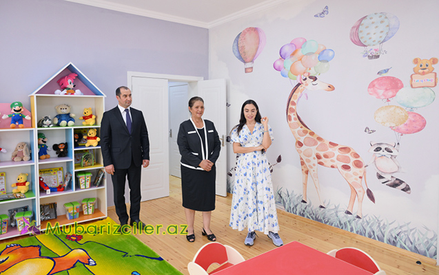 Leyla Əliyeva Şamaxıda körpələr evi-uşaq bağçalarının açılışında