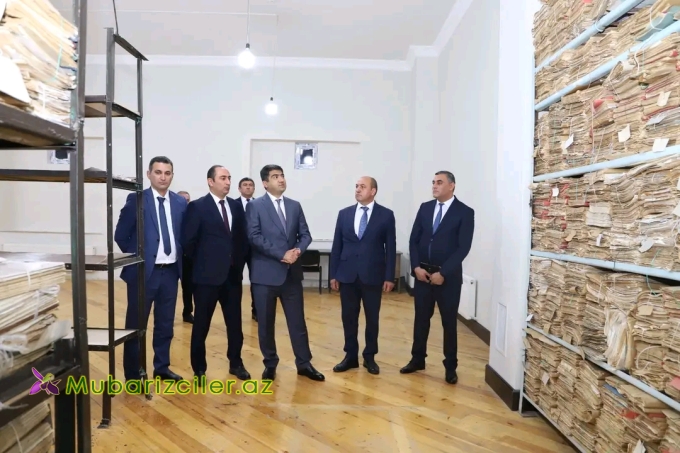 Natiq Eminov Ağstafa rayon Arxiv idarəsindəki şəraitlə tanış olub