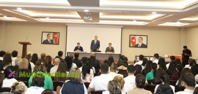 Goranboyda ali məktəblərə qəbul olan məzunlarla görüş keçirilib