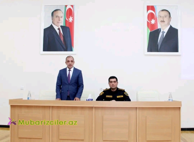Xaçmaz Rayon Polis Şöbəsinin təşəbbüsü ilə pedaqoji kollektivlə görüş keçirilib