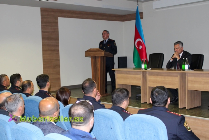 Biləsuvarda polisin təşəbbüsü ilə ümumtəhsil müəssisələrinin direktorları və pedaqoji kollektivi ilə görüş keçirilib