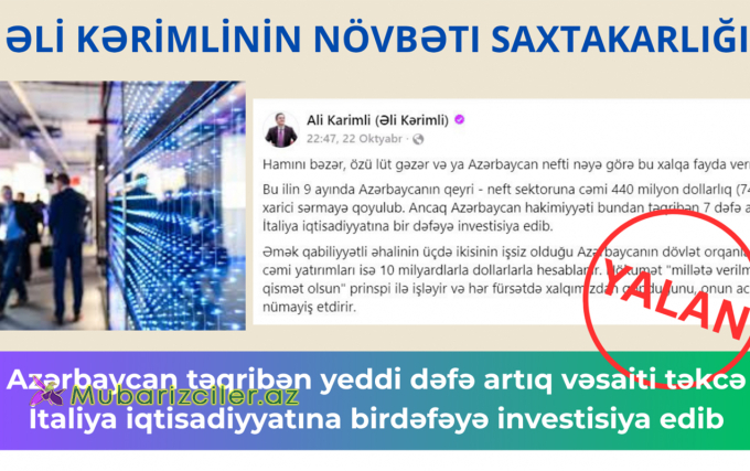 Əli Kərimlinin növbəti saxtakarlığı belə ifşa edildi