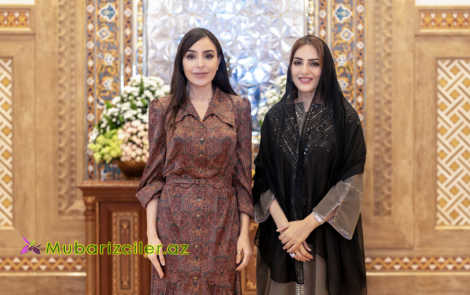Leyla Əliyeva Maskatda Omanın birinci xanımı ilə görüşdü