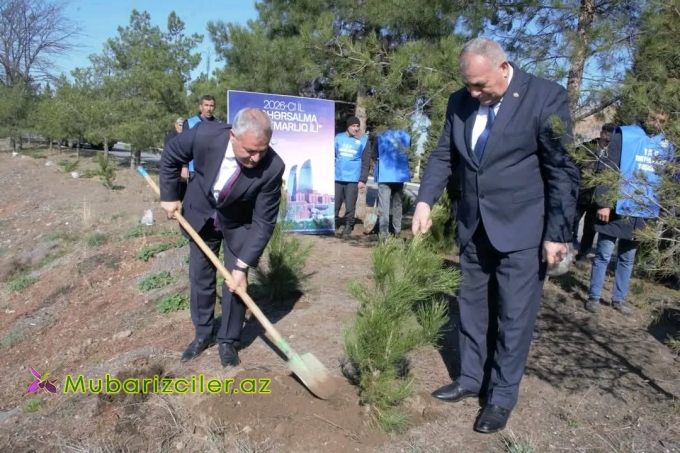 Tərtərdə Xocalı soyqrımının 34-cü il dönümü ilə əlaqədar ağacəkmə aksiyası keçirilib