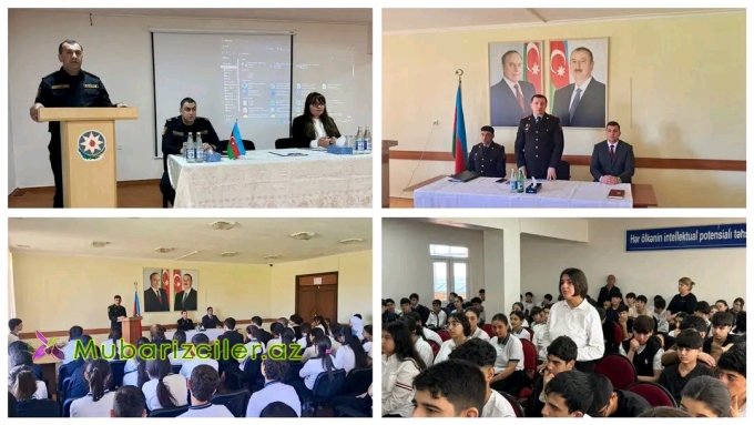 Şirvanın Polis rəisi məktəblilərlə görüşüb