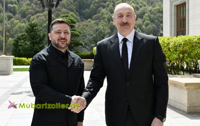 Zelenski Azərbaycandadır - Prezident Qəbələdə qarşıladı