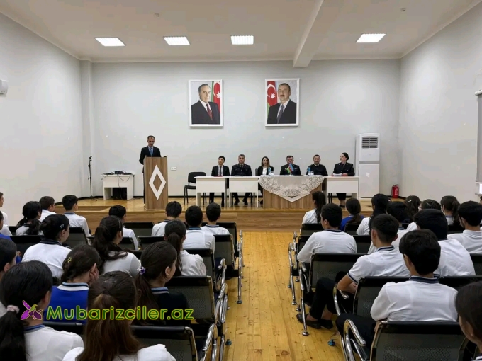 Şabran Polisi məktəblilərin qonağı olub