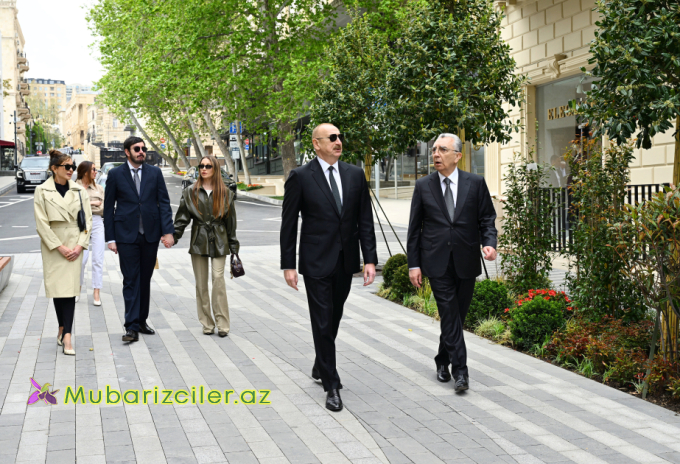 Prezidentlə ailəsi İslam Səfərli küçəsinin açılışında