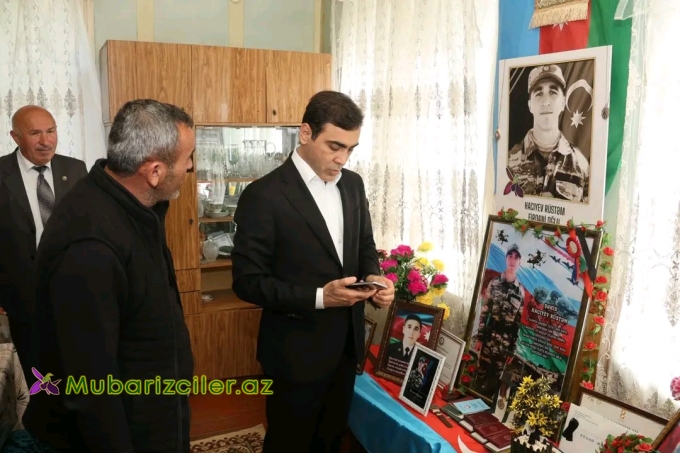 Anar Məmmədov Tərtərdə şəhid ailəsini ziyarət etdi