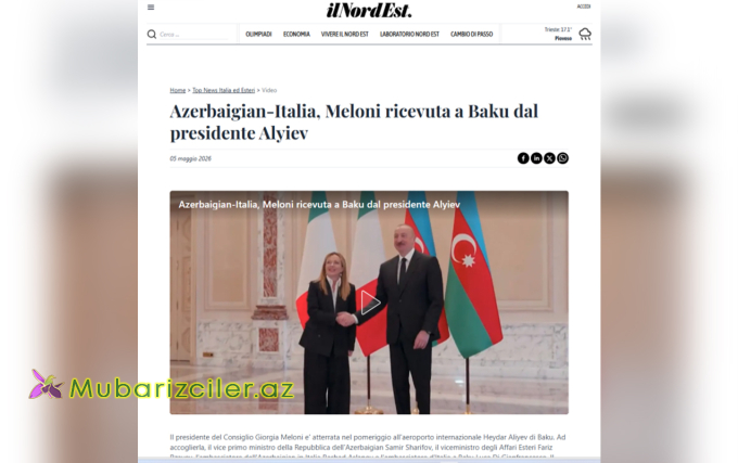 Prezidentin Meloni ilə görüşü dünya mediasında