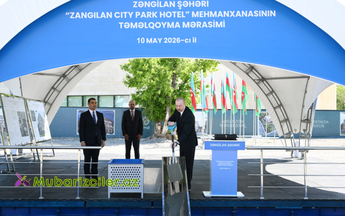 İlham Əliyev “Zangilan City Park Hotel”in təməlini qoydu