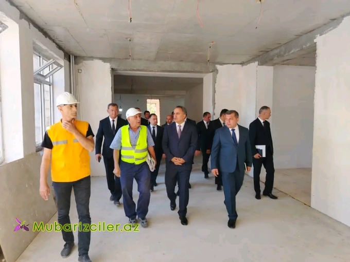 Goranboyun İca başçısı İnteqrasiya təlimli internat tipli gimnaziyada tikinti işlərinin gedişi ilə yerində tanış oldu