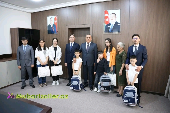 Goranboyda 1-ci sinfə gedəcək şəhid övladları ilə görüş keçirildi