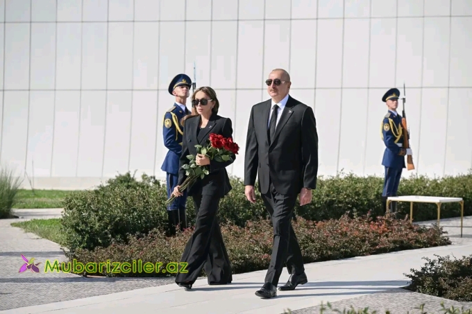 Prezidentlə xanımı Bakıdakı Zəfər parkında