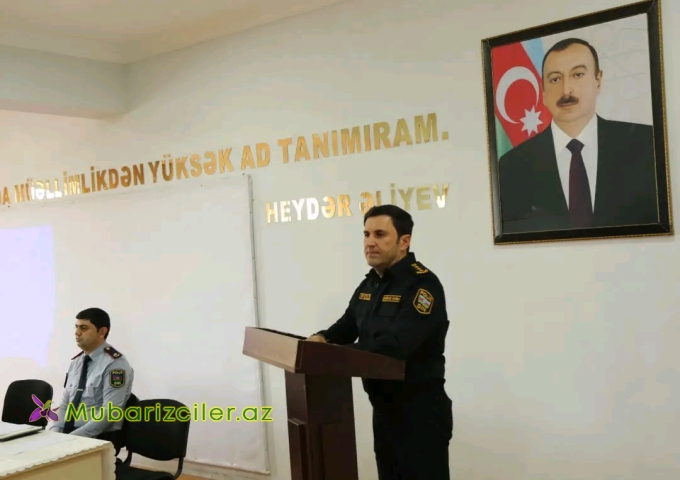 Sabirabad Polisi məktəblilərin qonağı olub